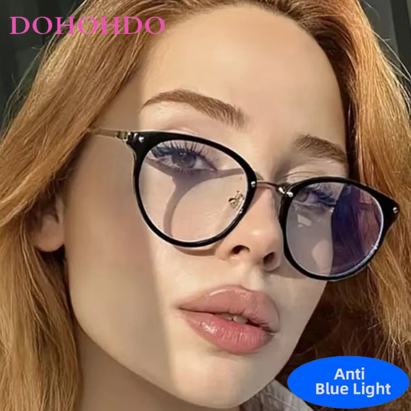 

New Trendy Vintage Luxury Designer Blue Light Glasses Men Women Metal Round Frame Optical Glasses Computer Gaming Glasses Unisex