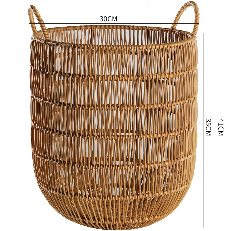 Large plastic rattan woven waterproof dirty clothes basket Bathroom laundry basket Living room toy and sundries storage basket