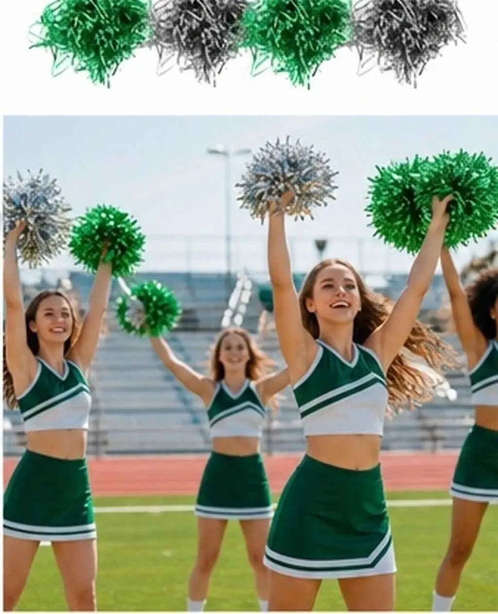 24Pcs Cheering Pom Poms Premium Glossy Durable Cheerleader Hand Flowers for Sports Dance Team Cheering Competition Props