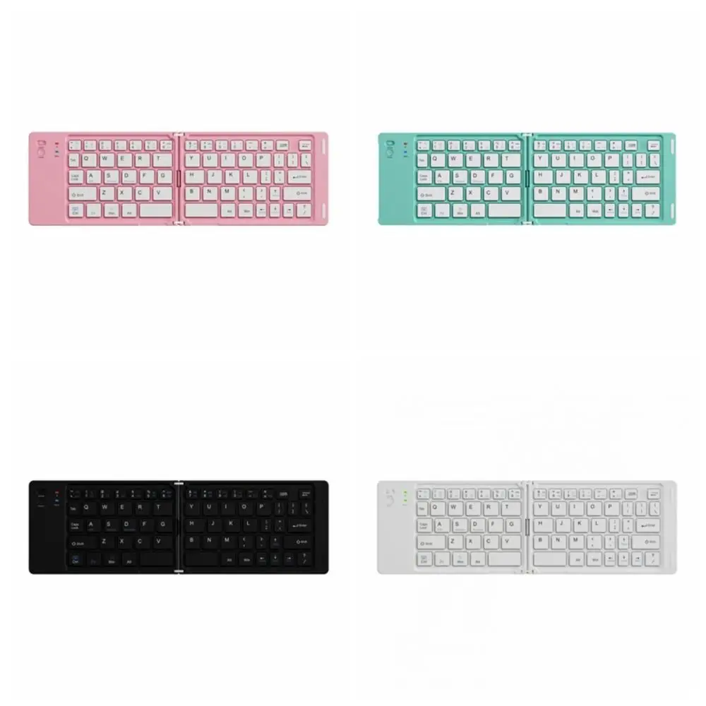 Fashion Mini Wireless Folding Keyboard Slim Design Lightweight Bluetooth Keyboard Rechargeable Portable Foldable Keyboard Tablet