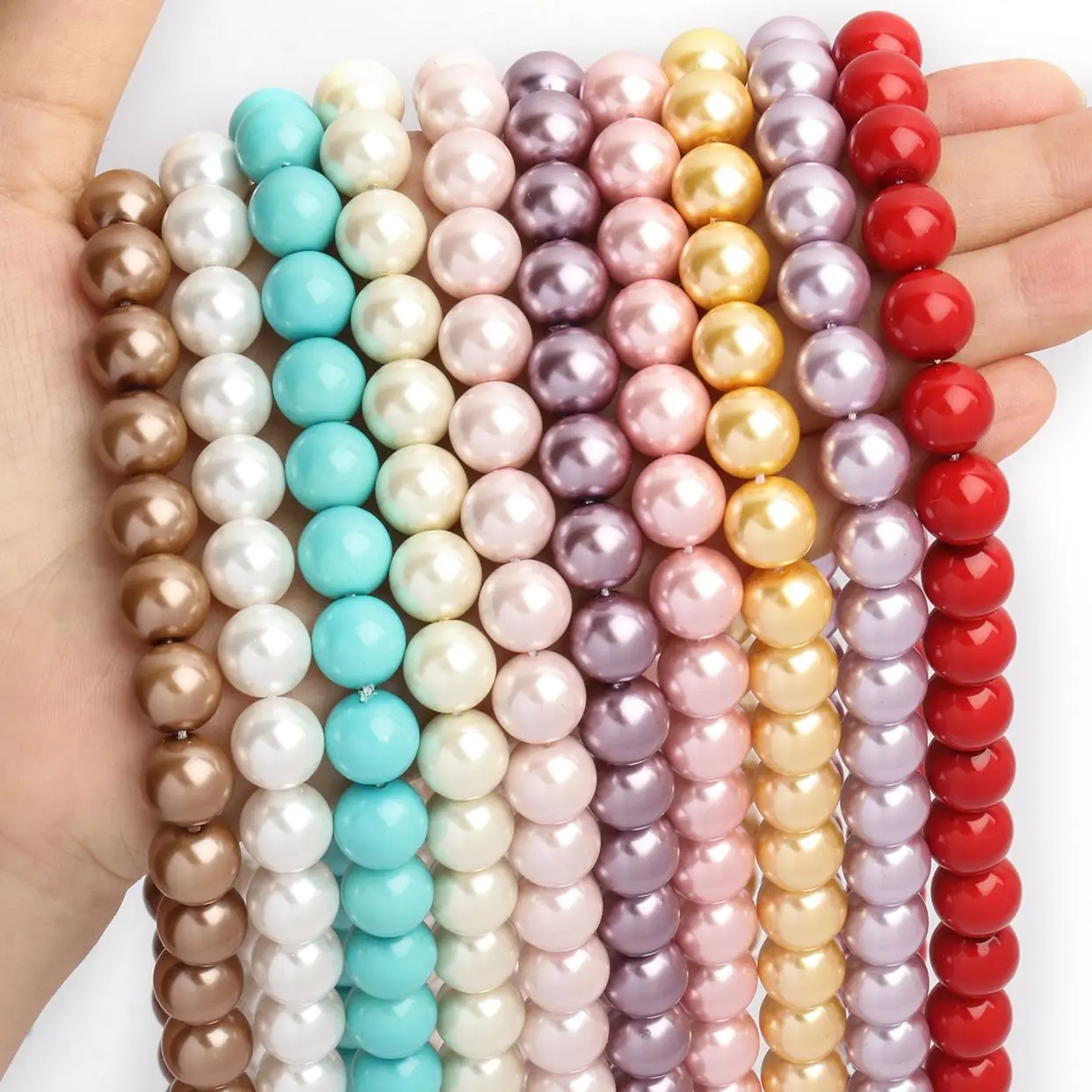 4 6 8 10mm Glass Beads Colorful Imitation Pearl Loose Spacer Round Smooth Beads For Diy Jewelry Making Handmade Bracelet Earring