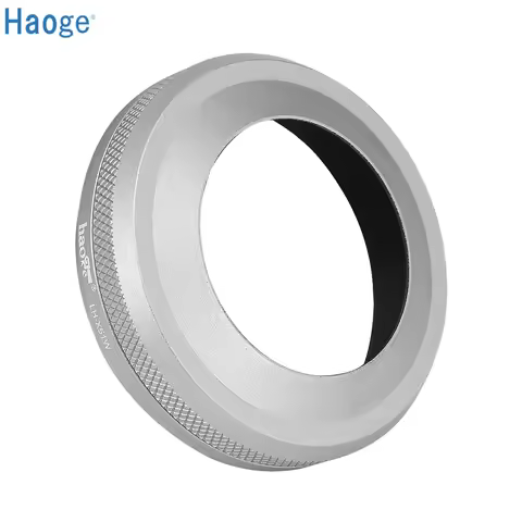 Haoge 2in1 All Metal Ultra-Thin Lens Hood with Adapter Ring Set for Fujifilm Fuji X100VI Camera Silver LH-X51W