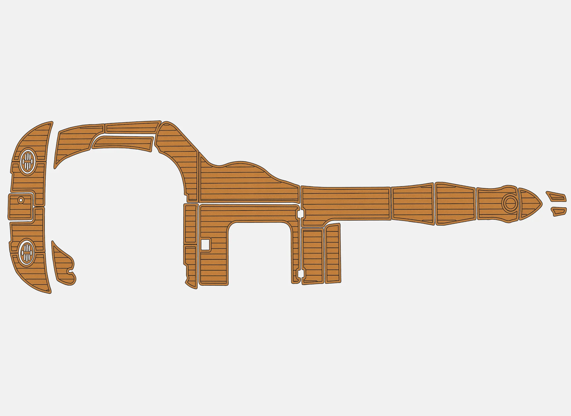 

Marine Faux Teak EVA Non-Slip Mat -2001-2007 Monterey 298 SS Self-Adhesive 1/4" (6mm) Boat Deck Pad for Cockpit & Deck