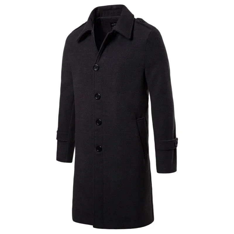 

2023 Spring and Autumn New Men's Coat Long Single Breasted Versatile Windbreaker Coat