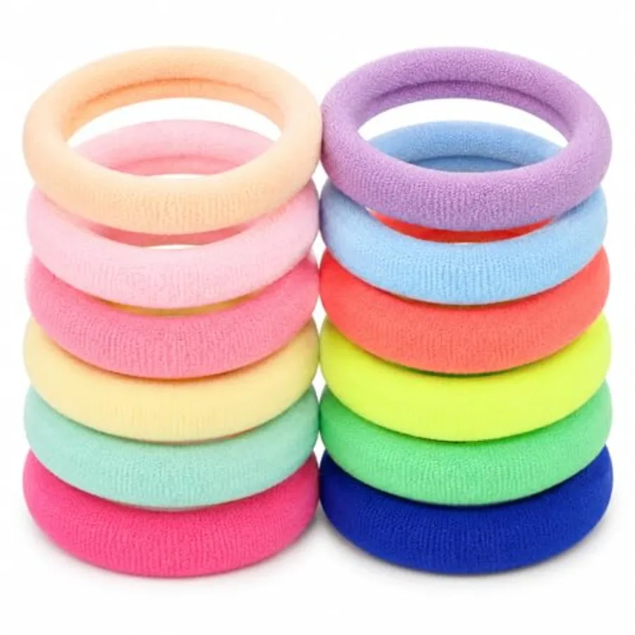Hair Ties 100 Pack 12 Colors Seamless One-Piece Design, Strong Elasticity, Won't Fall Out, Slides Off Smoothly No Tangles, Natu