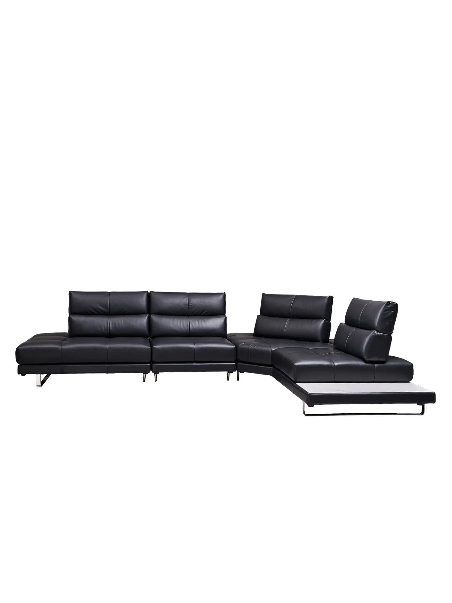 Italian minimalist multi-functional first-layer cowhide corner sofa living room modern light luxury furniture