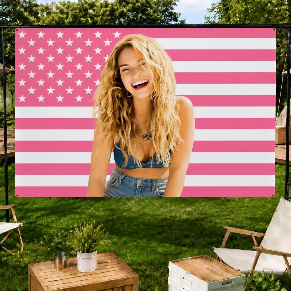 Film L-Lily James British Actress Flags Fan support, home, dormitory, wall decoration, outdoor camping, party banners, gifts