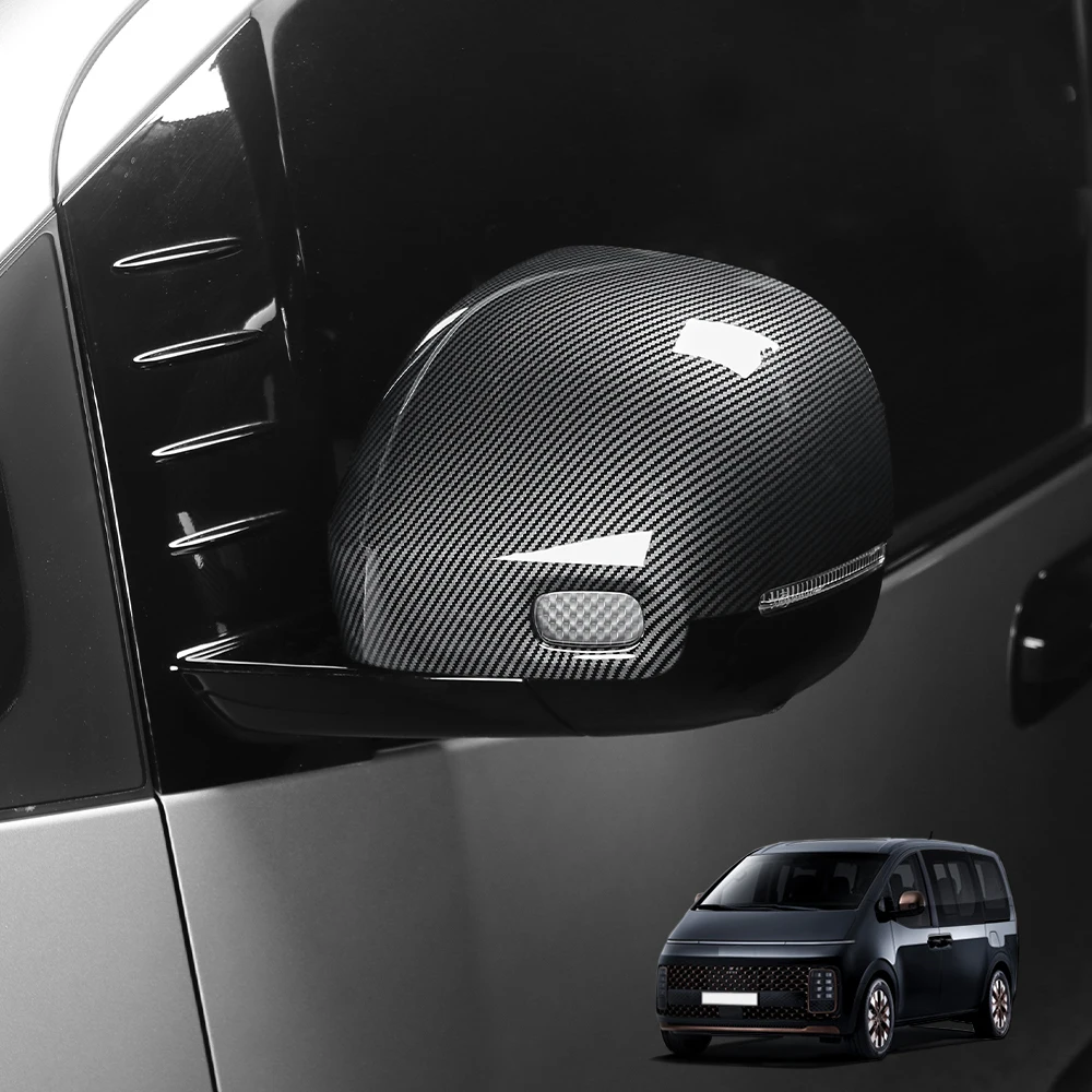 Exterior Accessories Carbon Fiber Car Rearview Mirror Decoration Cover Trim For Hyundai Staria 2021-2026 Accessories
