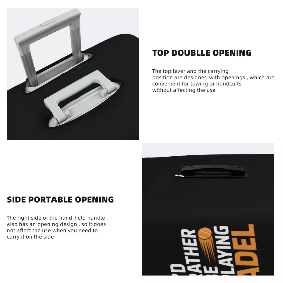 مخصص أفضل أن ألعب غطاء الأمتعة Padel حامي الأزياء حقيبة السفر يغطي لمدة 18-32 بوصة #4