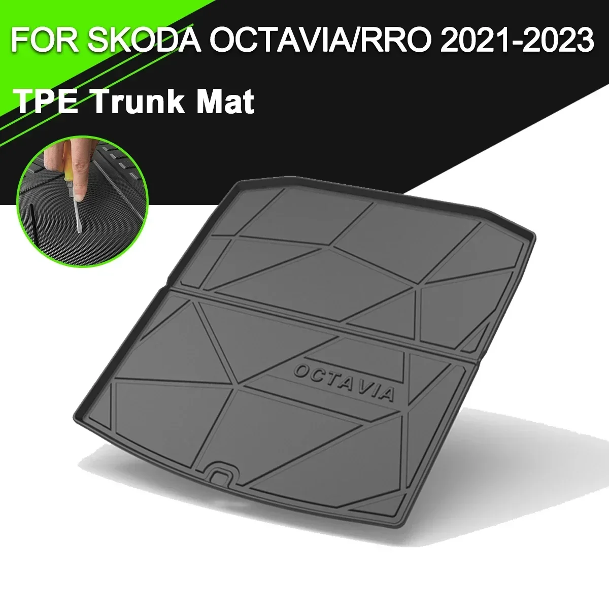 

For Skoda FABIA KAMIQ KAROQ KODIAQ OCTAVIA RAPID SUPERB YETI Car Rear Trunk Cover Mat TPE Waterproof Non-Slip Rubber Cargo Liner