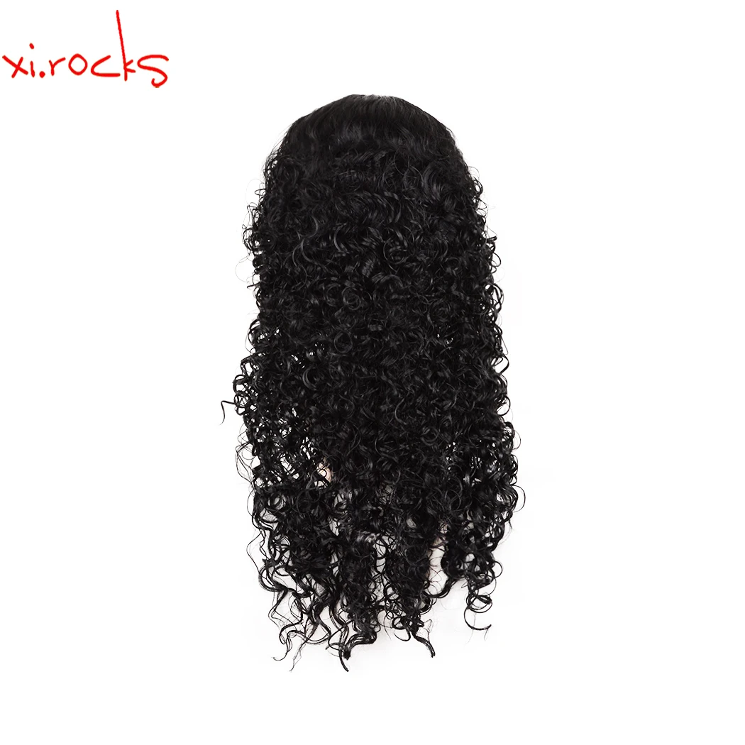 3544 Xi.Rocks Synthetic Wig For Black Women Heat Resistant Natural Hair Fluffy Curly Black Long Cosplay Film Moana Prince Maui