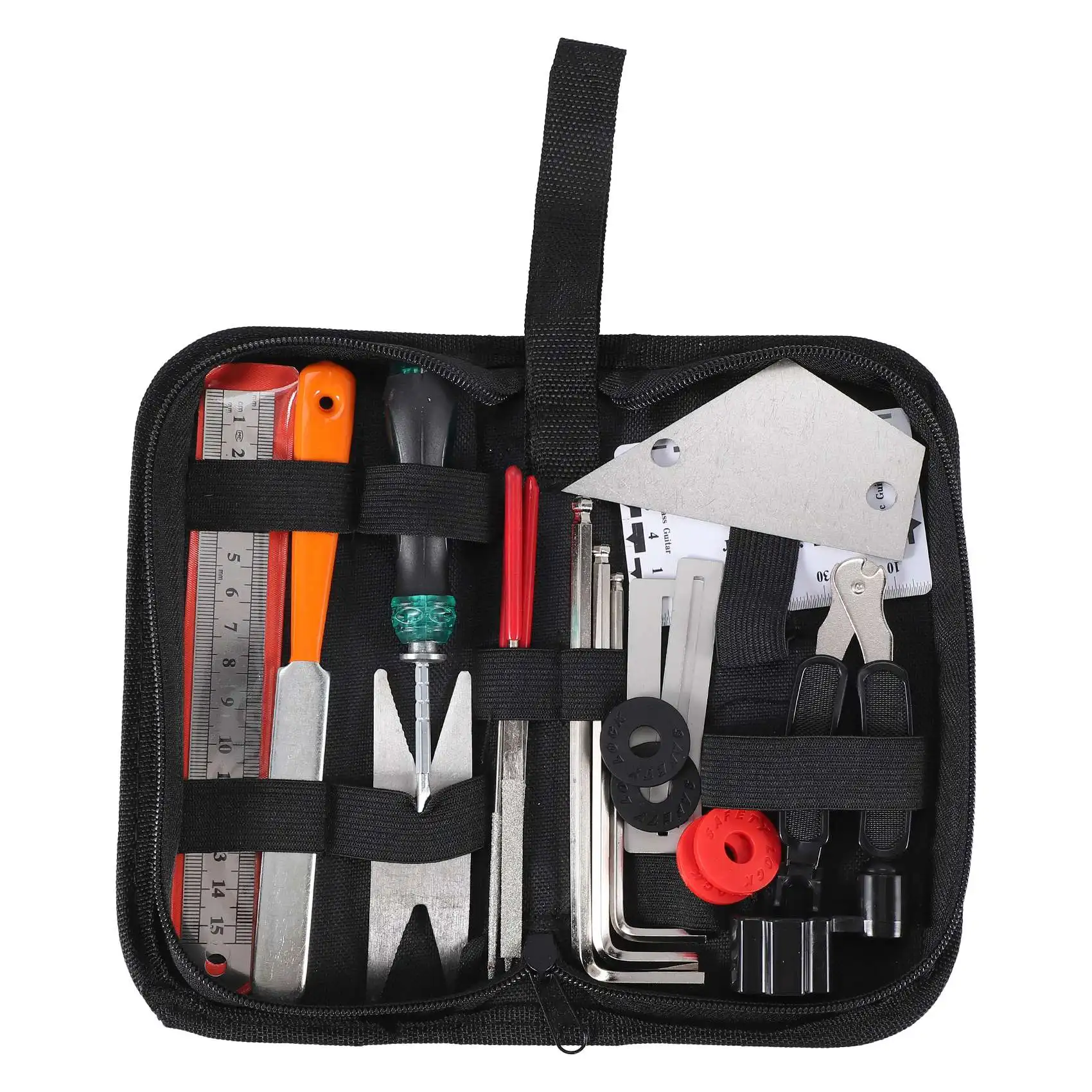 Guitar Repair Tools 20Pcs Guitar Tool with String Organizer Guitar Winder String Cutter String Action Ruler Gauge Fingered