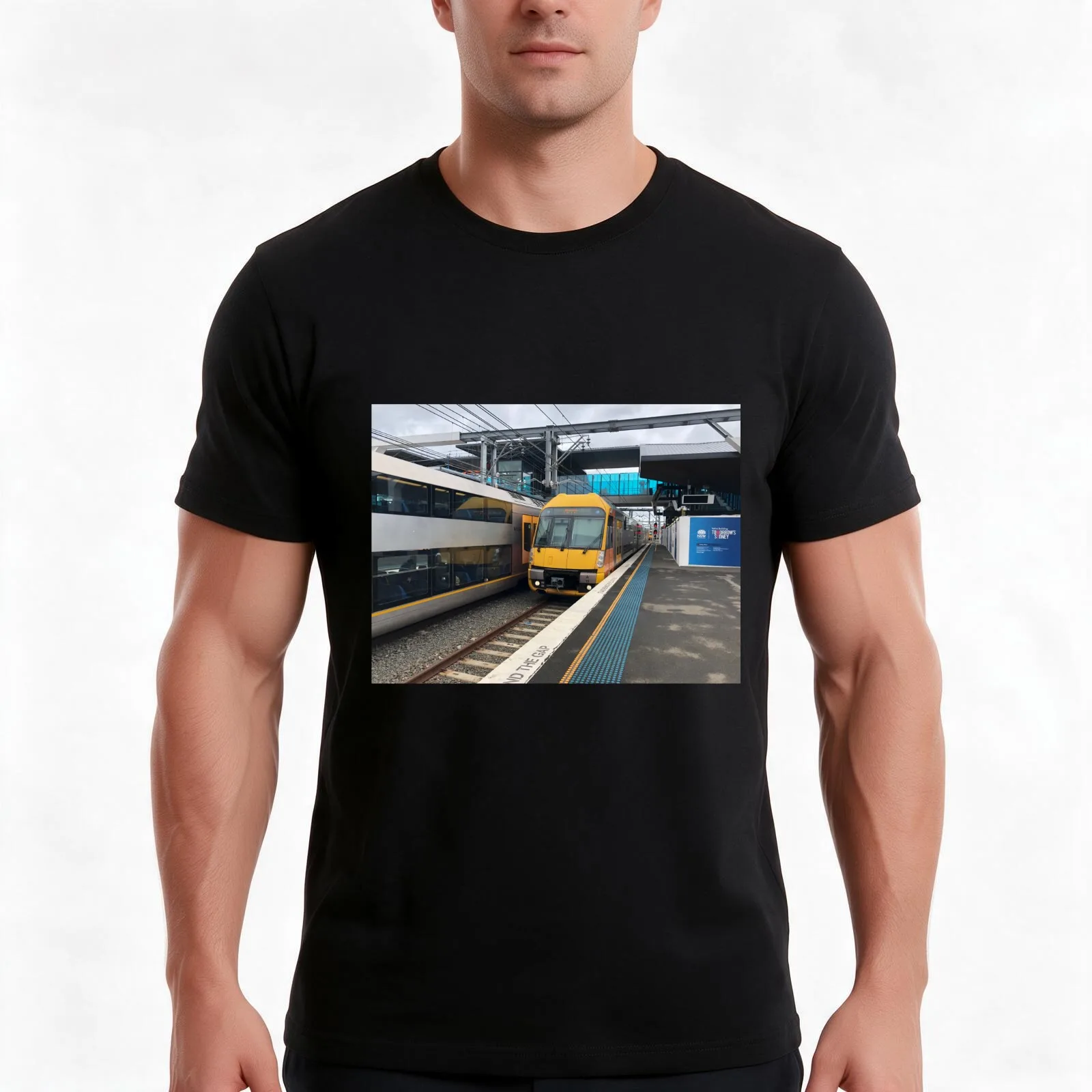 Sydney Trains A Set Waratah at Sydenham Station T-Shirt Summer Casual Cotton Tee Oversized Streetwear Tops Unisex Men Women