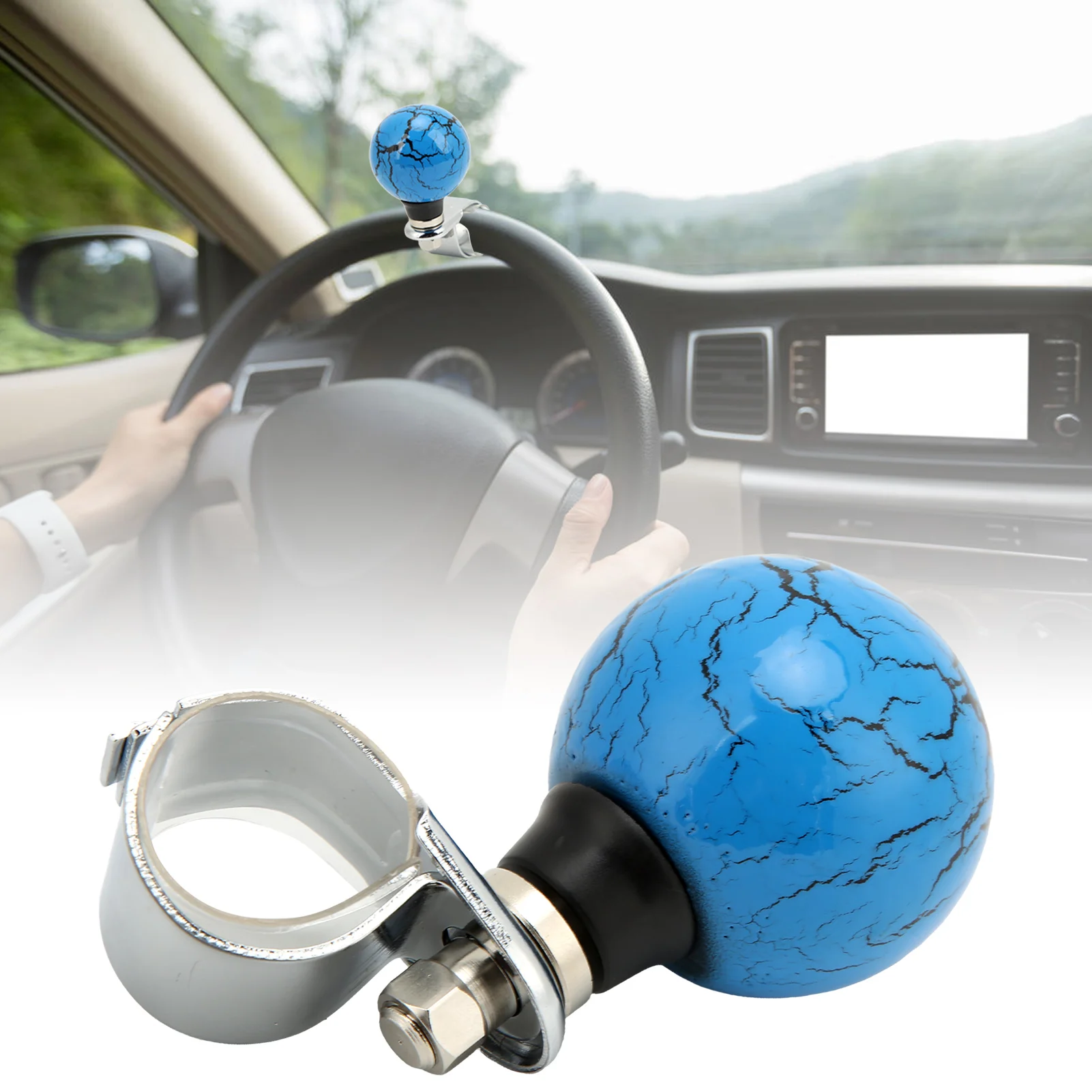 

Round/ball Shaped Car Steering Wheel Rotary Knob Handle Powerful Booster Rotary Knob Ball Decoration Suitable for Most Cars