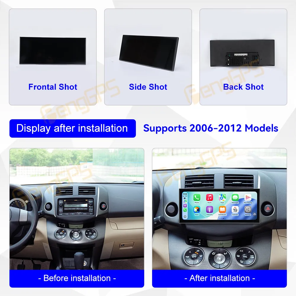 Car Radio 15.8 Inch Android 15 CarPlay For Nissan RAV4 2006-2012 Touch Screen Multimedia Player GPS Navigation Head Unit DSP