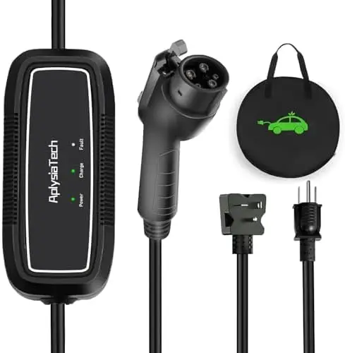 

Portable Level 1+2 EV Charger 16A, 21ft Cable, NEMA 6-20 Plug, J1772 for Home, Adapter Needed