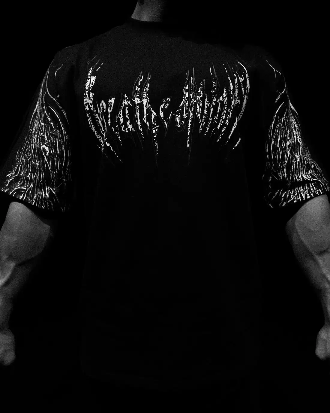 Chemise de gymnastique respiratoire t-shirt surdimensionné 2025 nouveau en noir taille américaine Wolves Club Y2K