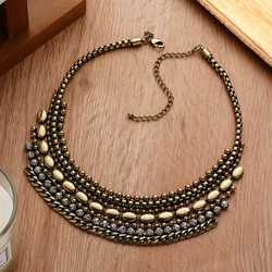 Classic Vintage Fashion Appeal Women Chunky Large Statement Necklace Trend 2024 Accessories Moroccan Jewelry Coquette