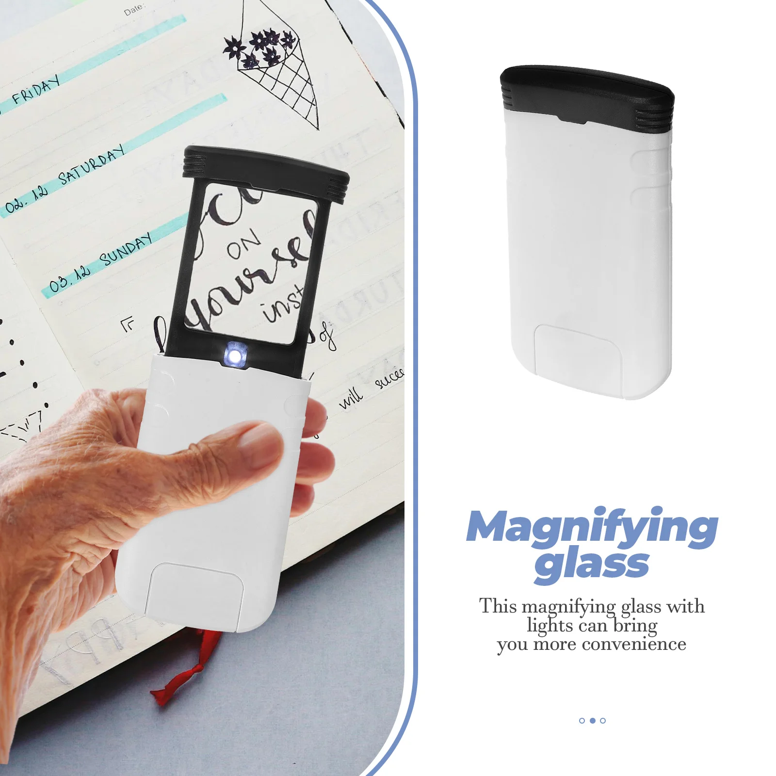 Old Man Magnifying Glass for Reading Small Acrylic Page Magnifier 50x Abs Frame Optical Lens Handheld