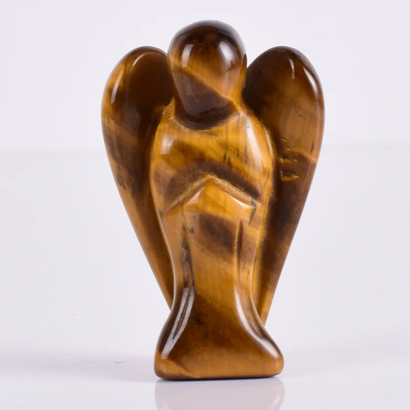 Estatuilla de Ángel guardián de cristal Natural, estatua de piedras preciosas de cristal curativo, joyería para el hogar familiar, decoración, regalo artesanal de estudio, Trin, 1 ud.