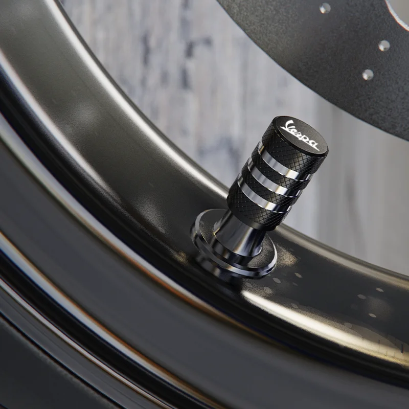 أغطية محكمة الغلق من الألومنيوم باستخدام الحاسب الآلي ، قبعات صمام الإطارات ، اكسسوارات الدراجات النارية ، تناسب فيسبا LX ، LXV ، سبرينت ، GTS ، GTV 50 ، 150 ، 250 ، 300 ، 300ie #4