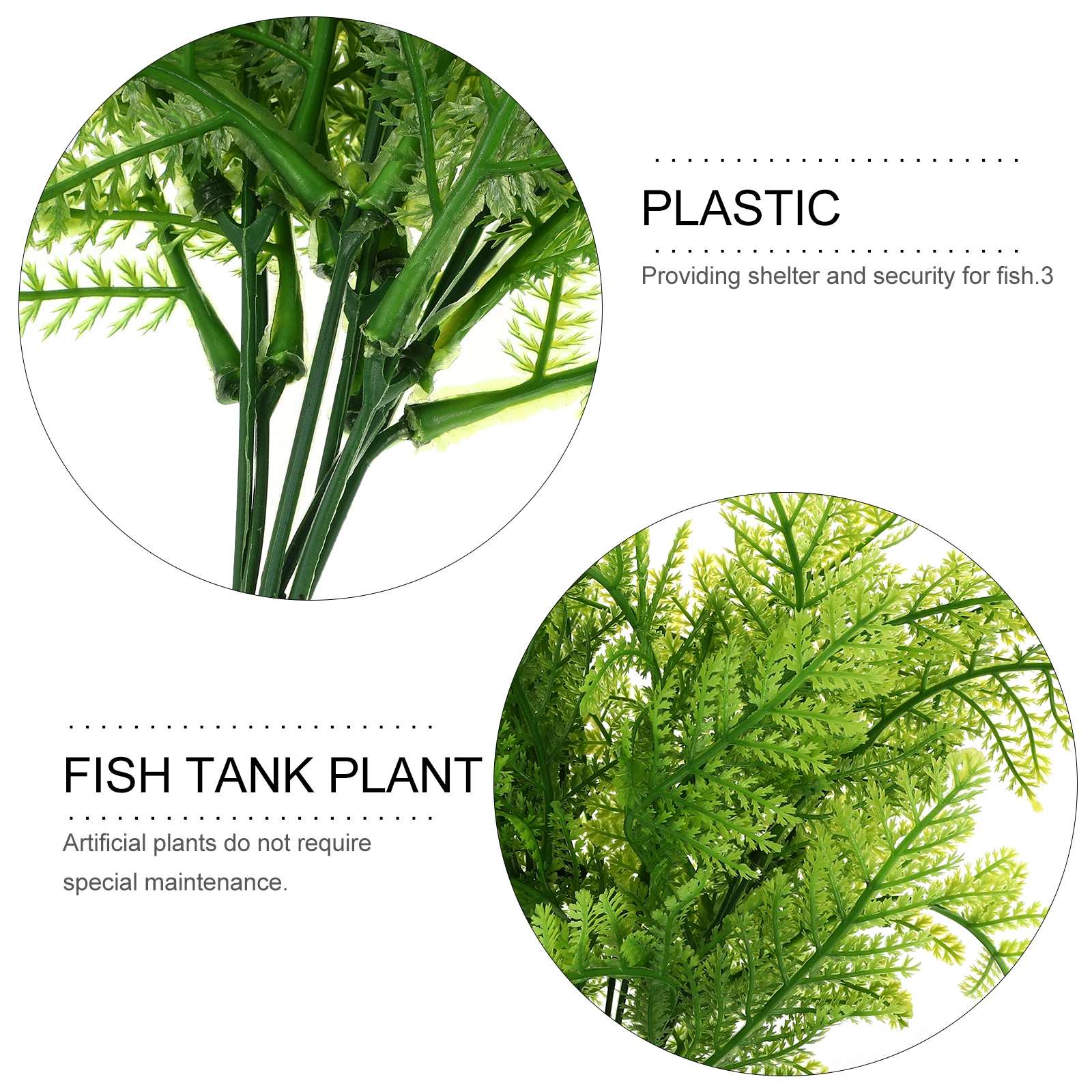

4Pcs Artificial Fern Plants Plastic Lifelike Leaves Realistic Eco- Tank Decoration Aquarium Green Yellow