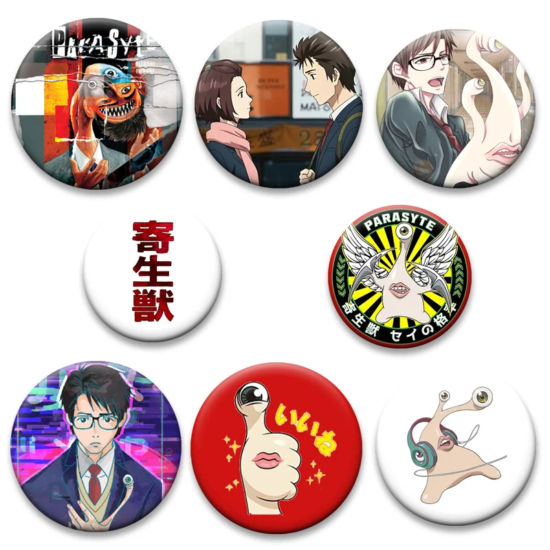 

Anime Parasyte Brooches on Backpack Decoration Shinichi Izumi,Migi Cartoon Badge Parasitic Beasts Pins Jewelry Accessories Gifts
