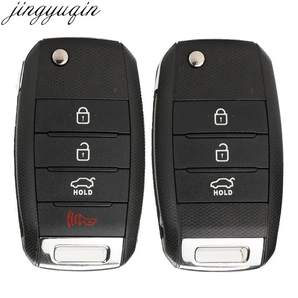 

Jingyuqin Flip Remote Car Key Shell Fob For Kia Soul Cerato Forte K2 K3 K5 Rio III Sorento Carens Optima Sportage 2013-2019