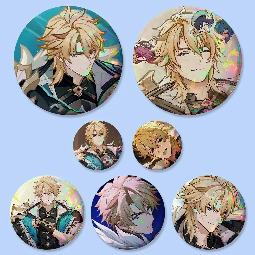 Varka Genshin Badges Button Round Creative Pin Brooch Badge Bag Decor Accessories Fans Collect Friends Gifts
