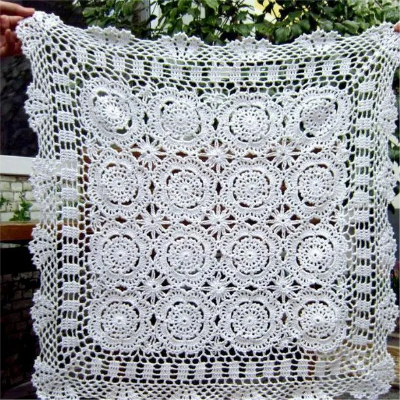 White Handmade Corchet Placemat Lace Table Mat Table Cover Crochet Tablecloth Square Many Size Available