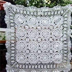 Placemat laço branco, handmade crochet mesa tampa, toalha de mesa quadrada, muitos tamanho disponível