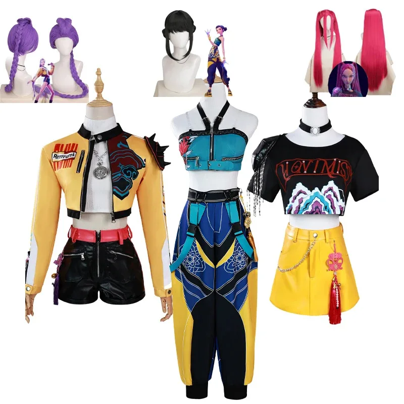 Anime movie Rumi Zoey Mira Cosplay Costume Kpop Demon Hunters Huntrix Rumi Women Idol Costume Group set Halloween Party Roleplay