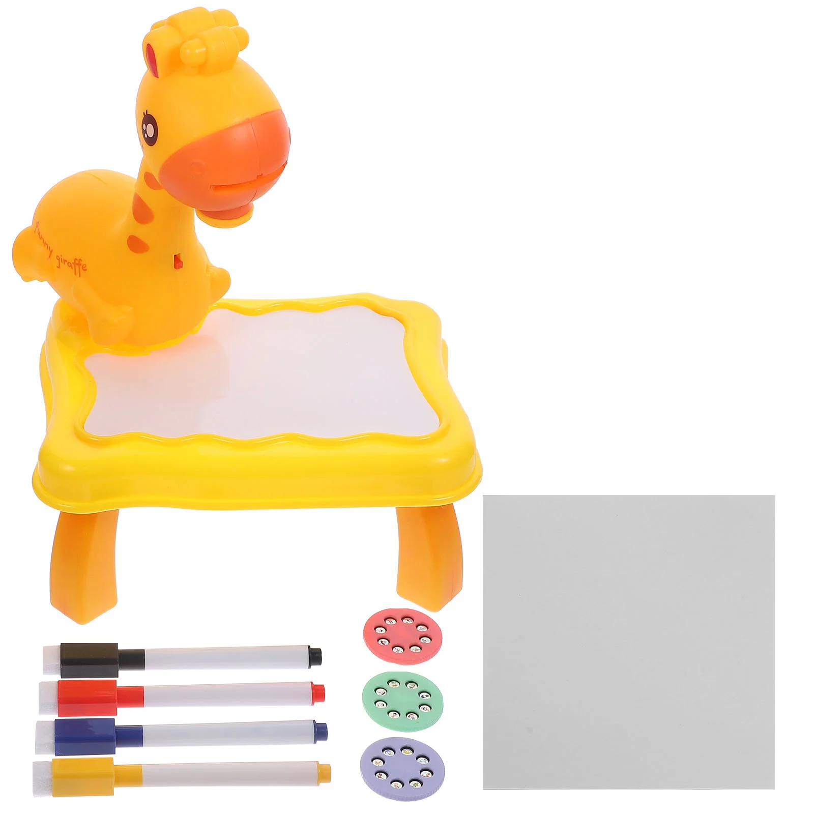 Toddlers Toys Projection Drawing Table Projector Cartoon Kids Plaything Yellow Baby