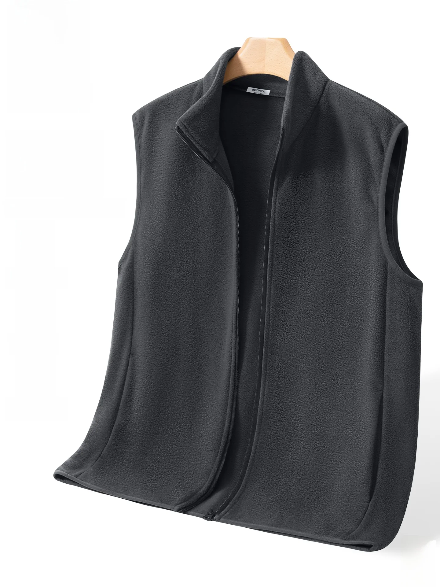 

Men's Fce Lined Stand Collar Vest Warm Inner Liner Autumn Winter Outerwear Jaet Polyester Fiber Youth Trend