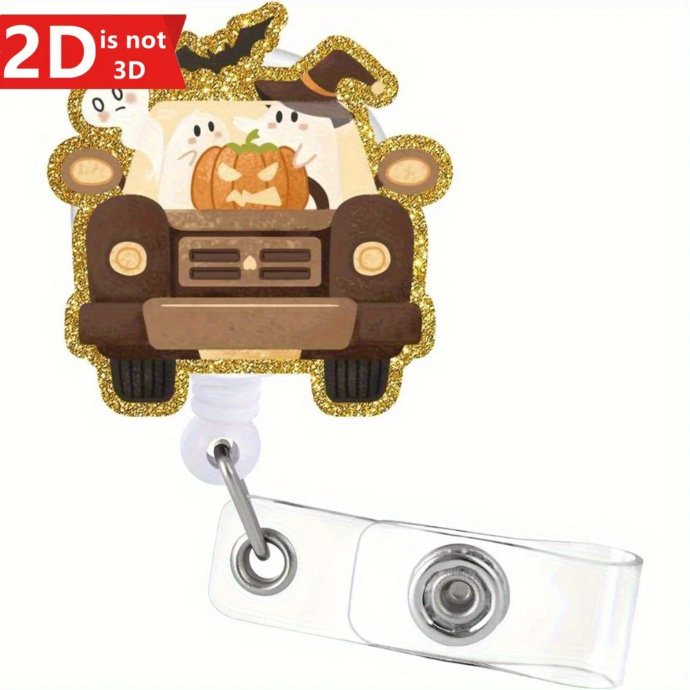 

Halloween Badge Clip with expandable crocodile clip. Weird truck design for nurses & office workers.