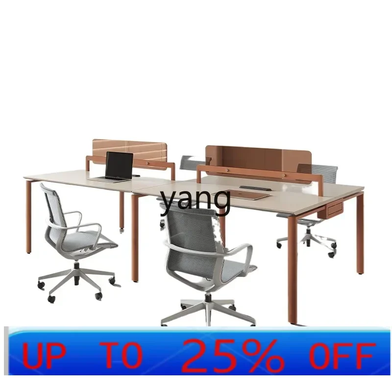 LMM staff office desk and chair combination 4 4 6 people simple modern office desk booth