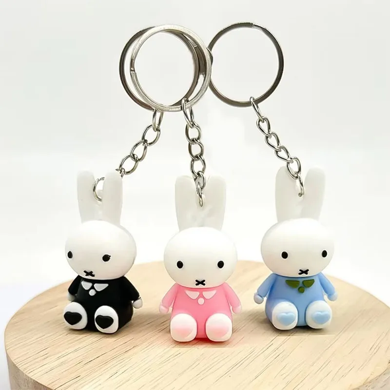 

Miffy Cartoon Pendant Key Chain Backpack Pendants Car Keychain Key Ring Ornament Birthday Christmas Gift toys for Girl and Boy