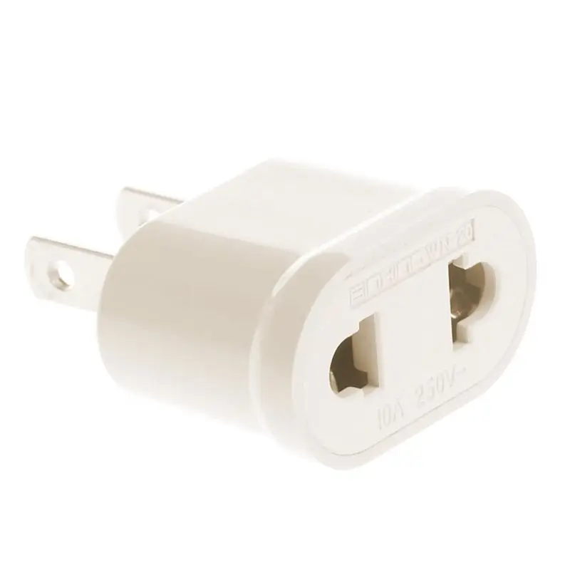 Adaptor Perjalanan Amerika AS 2 Pin Konverter Adaptor Daya Steker UE AS Eropa Pengisi Daya Konverter Soket Listrik