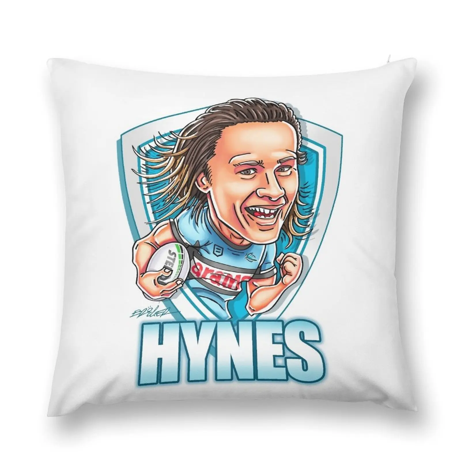 Nicho Hynes cartoon - Cronulla - NRL Throw Pillow Sofa Pillow Cover Luxury Cushion Cover Sofa Covers pillow