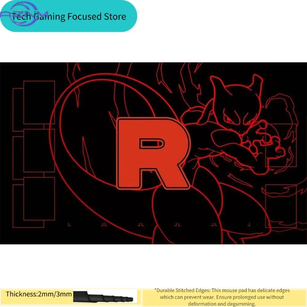 Team Rocket R Logo TCG Mauspad, wasserdichte, rutschfeste Mausmatte für Anime-Kartenkämpfe