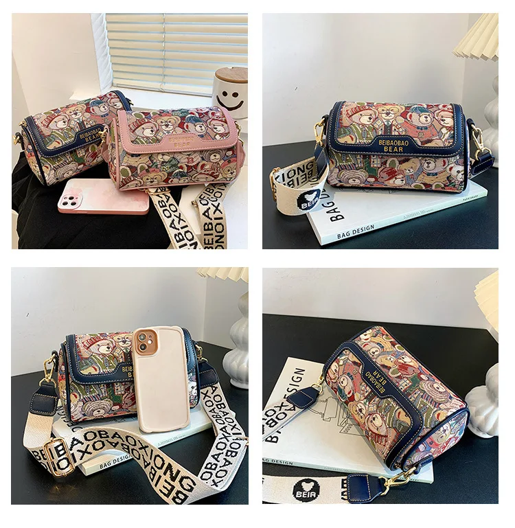 New Trendy Unique Design Cartoon Bear Single Shoulder Bag Chic Crossbody Bag Original Women's Shoulder Bag Purses and Handbags