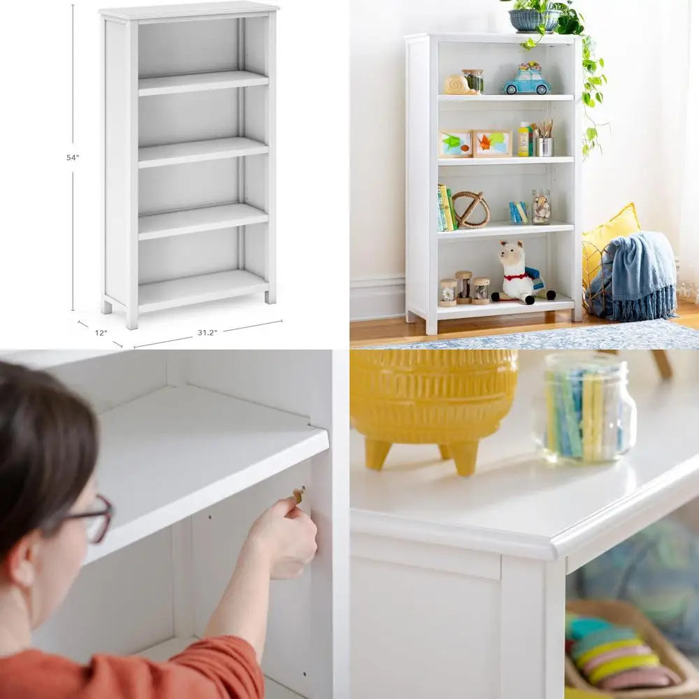 

Белый стеллаж Taiga 54 для книг, игрушек и хранения вещей в спальнях или игровых комнатах