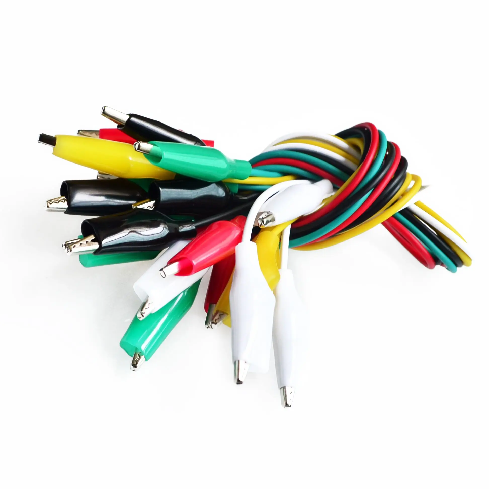 10Pcs 5 colors 46cm length double-ended alligator clips jumper wire mini test clips DIY test cable test folder test hook clip