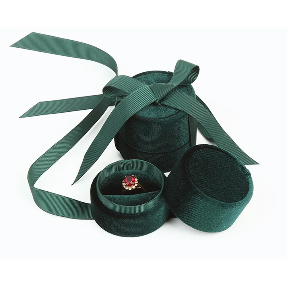 Round Packaging Wedding Necklace Engagement  Ring Velvet Jewelry Display Jewelry Box Fashion Accessories Displays Box