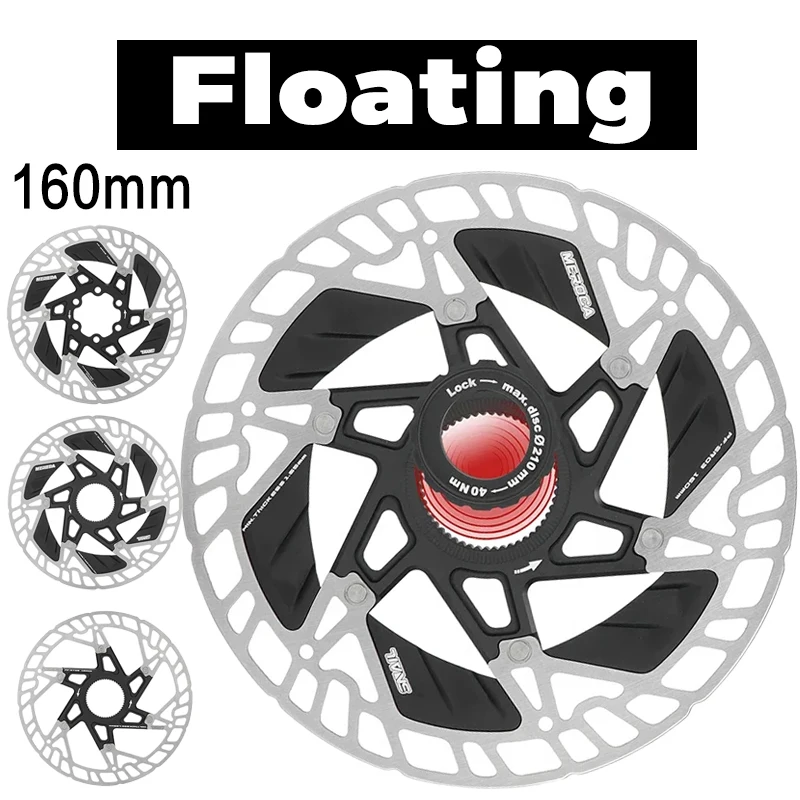 

MEROCA 160mm 140mm Centerlock Brake Disc Floating Bicycle Brake Discs 160mm 6 Screws Cooled for Mtb Road Mountain Bike