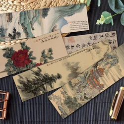 30pcs Chinese Calligraphy And Painting Bookmarks Classical Ink Painting Poetry Decoration Reading Pages Book Marking Page Folder