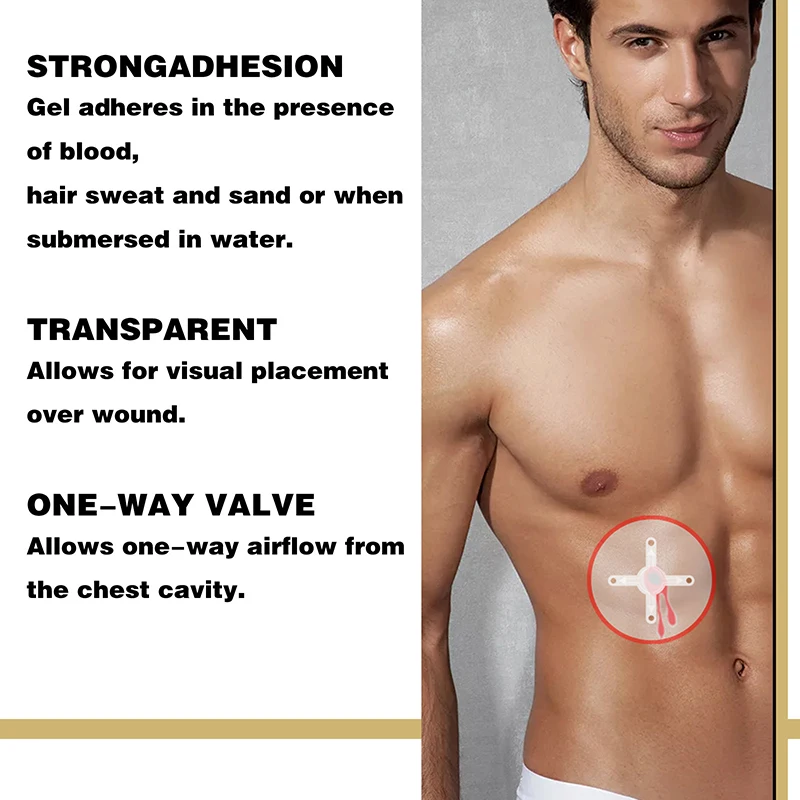 6 قطعة ختم الصدر سريع مفيد الجرح ضمادة الطوارئ الإسعافات الأولية الملحقات مع لوازم عدة الصدمات تنفيس #4