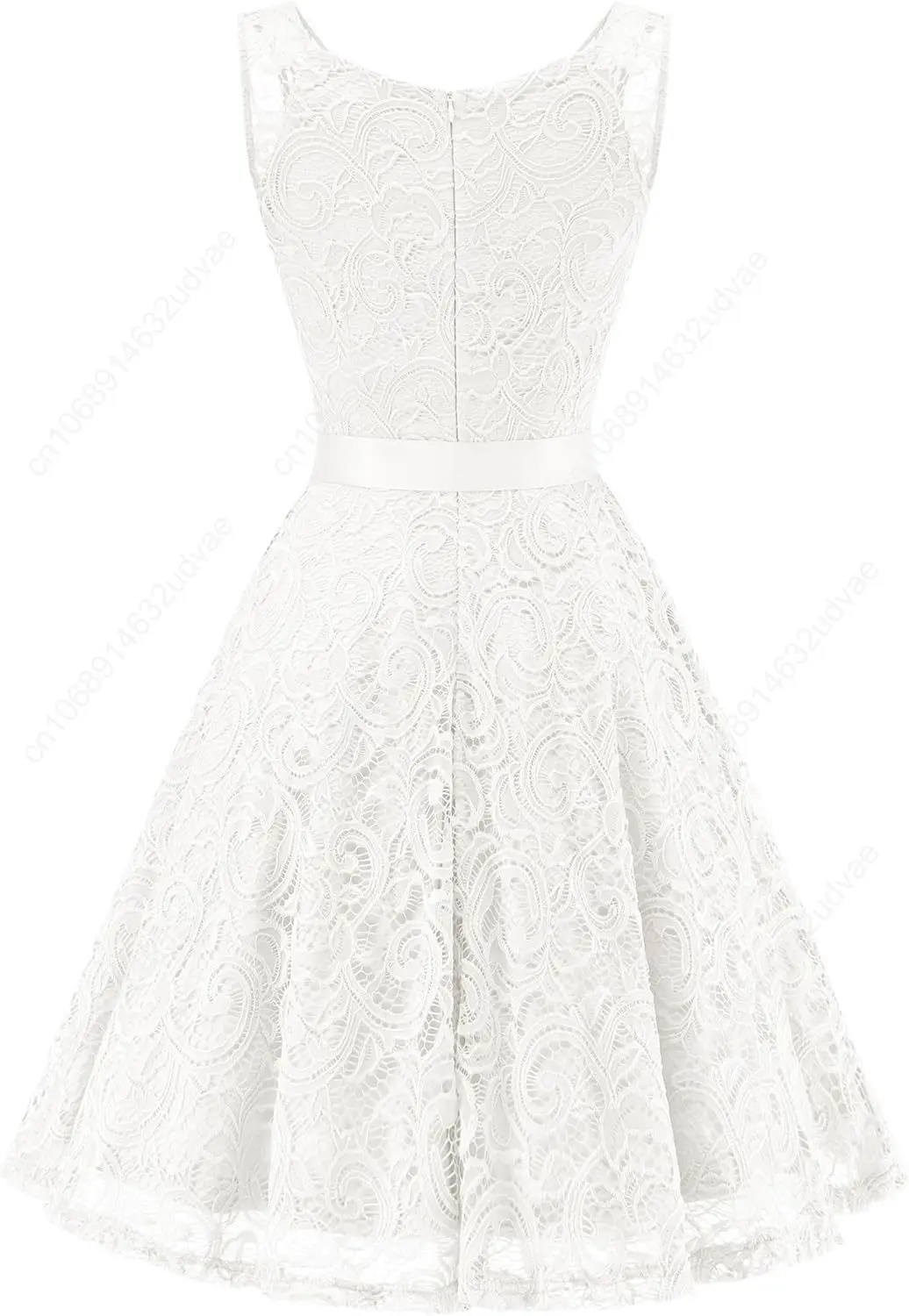 Dressystar Abito da donna da damigella d'onore in pizzo floreale Abito corto da ballo con scollo a V