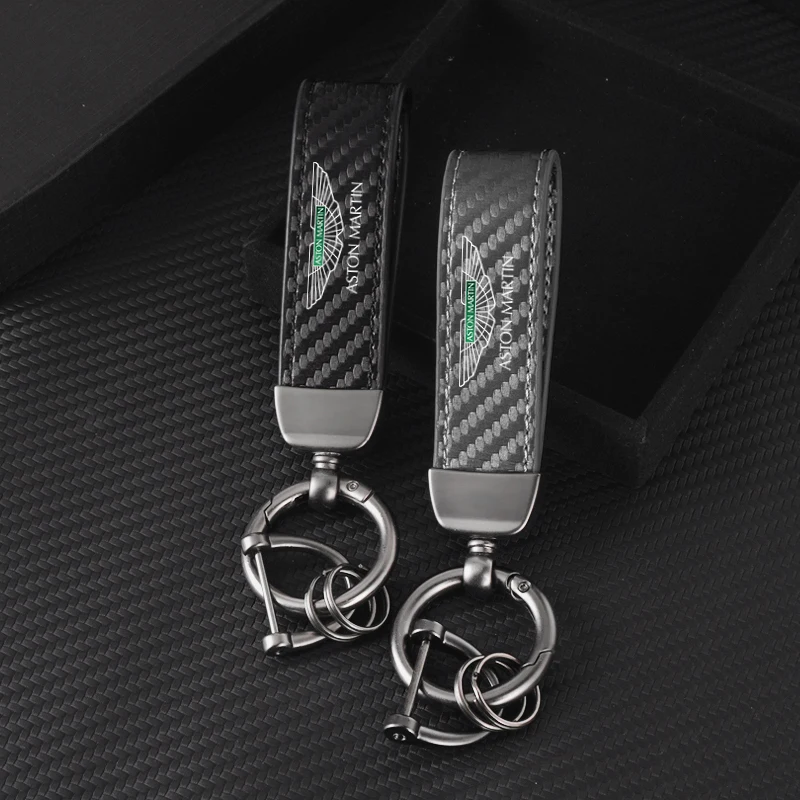 High-Grade Leather Car Styling Keychain Pendant Ring Chain For Aston Martin Vantage Coupe Vantage Roadster Vantage S Accessories