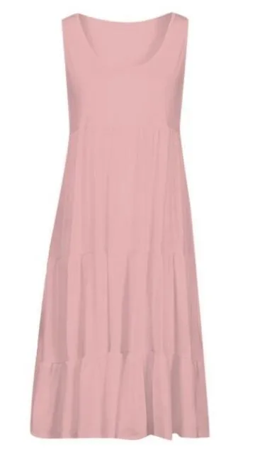 Plus Größe Frauen Casual O Hals Ärmellose Rüschen Mini Kleid Boho Solide Strand Sommerkleid Übergroßen Lose Kleid 2025, Sommer – Detail 9